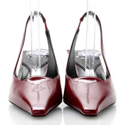 Gucci Nappa Mallory Pointed Toe Slingback Sandal 37 New Cherry 2 of 9