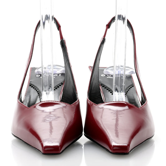 Nappa Mallory Pointed Toe Slingback Sandal 37 New Cherry