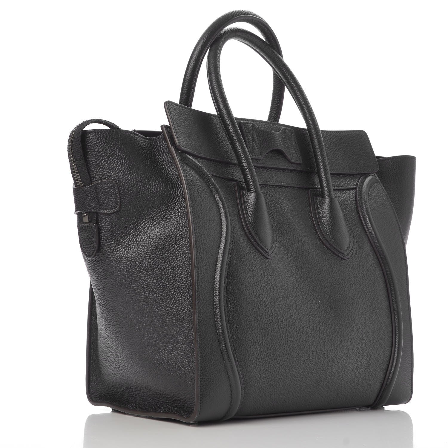 Celine Drummed Calfskin Mini Luggage Black 3 of 8