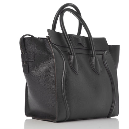 Celine Drummed Calfskin Mini Luggage Black 3 of 8