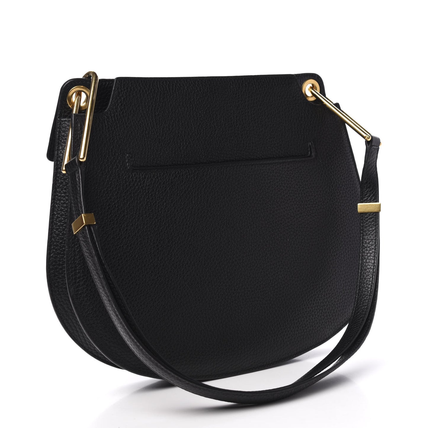 Grained Calfskin Ariel Shoulder Bag Black