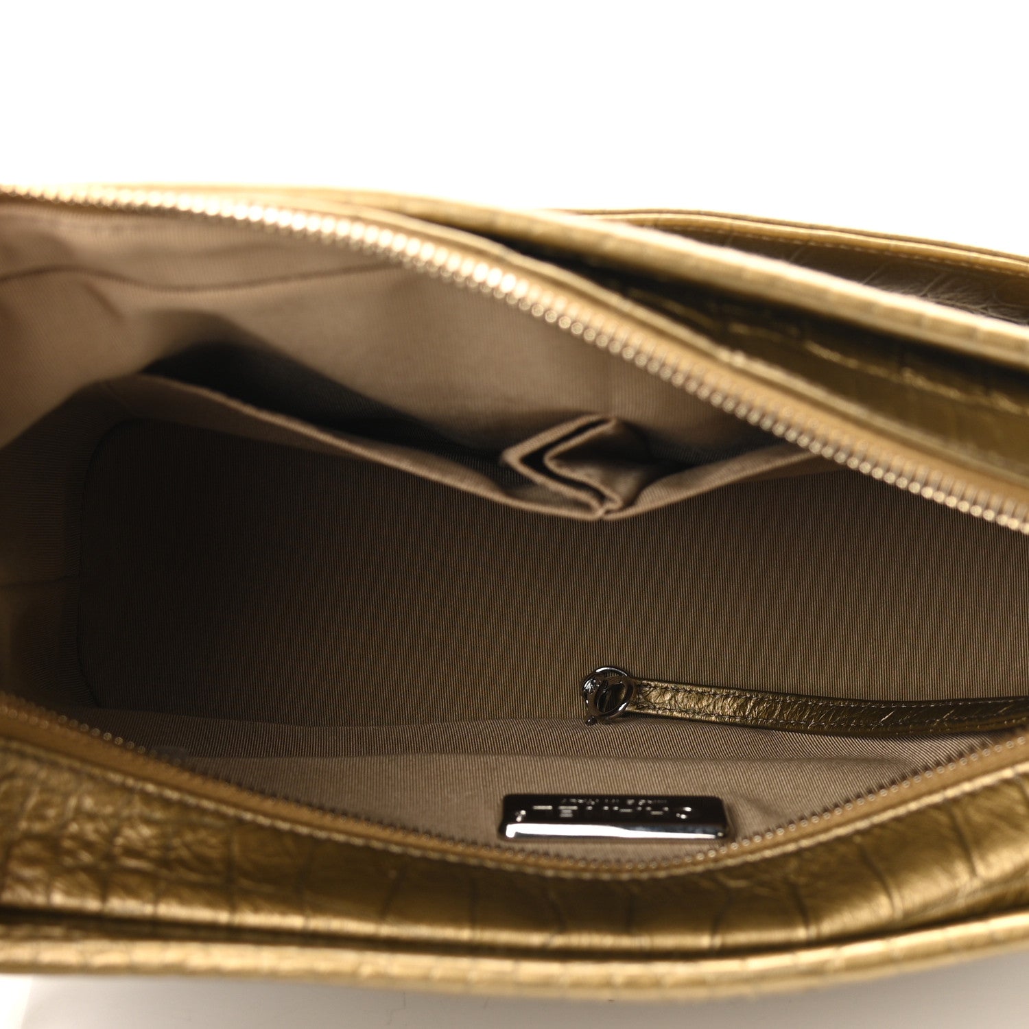Chanel Metallic Calfskin Crocodile Embossed Medium Gabrielle Cocodile Hobo Gold 5 of 10