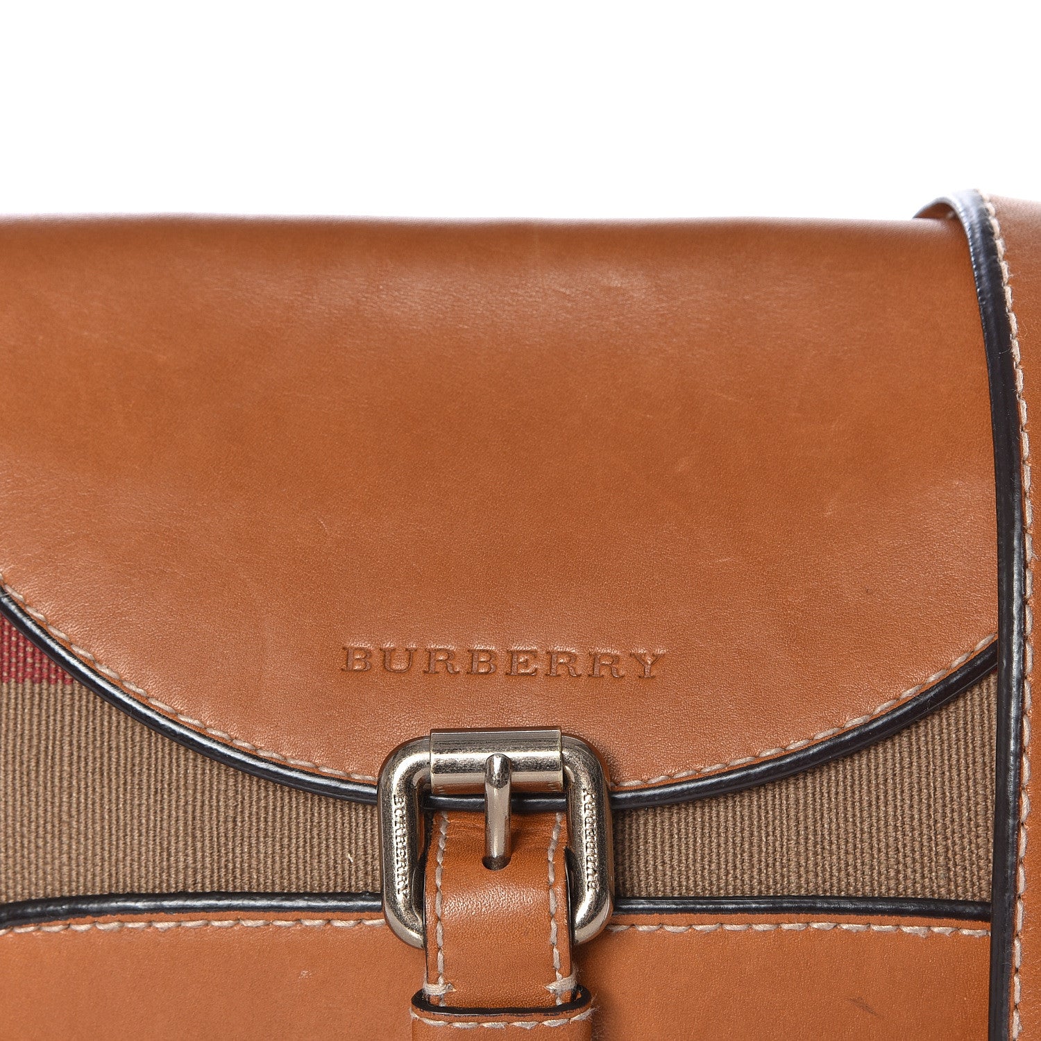 Burberry Canvas House Check Small Henham Crossbody Tan 11 of 11