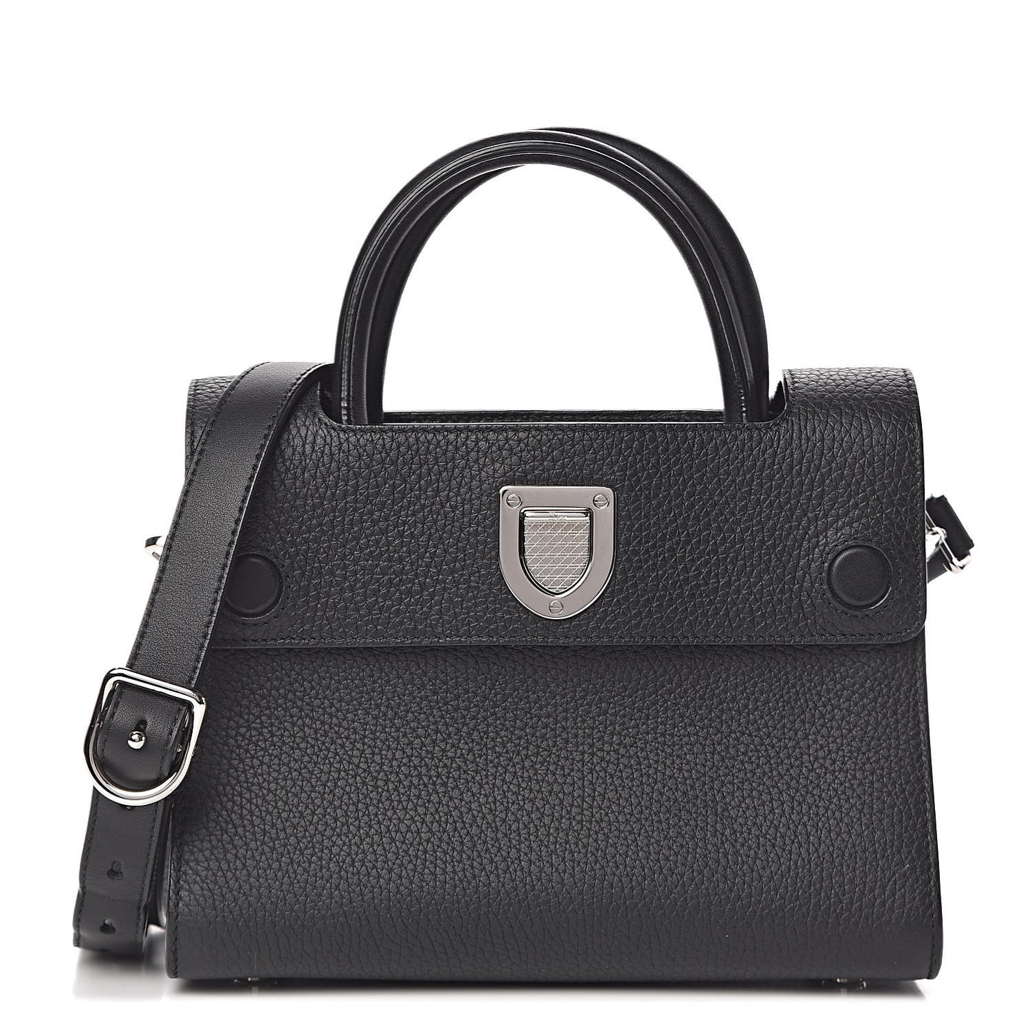 Grained Calfskin Mini Diorever Flap Black