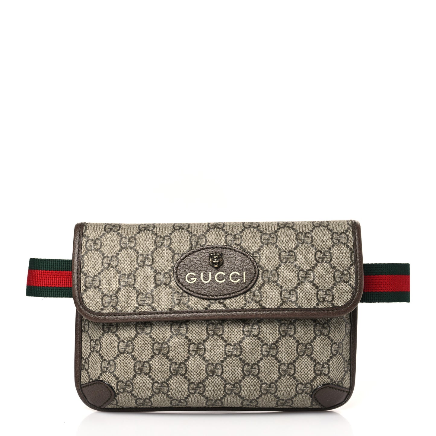 GG Supreme Monogram Neo Vintage Web Belt Bag Brown