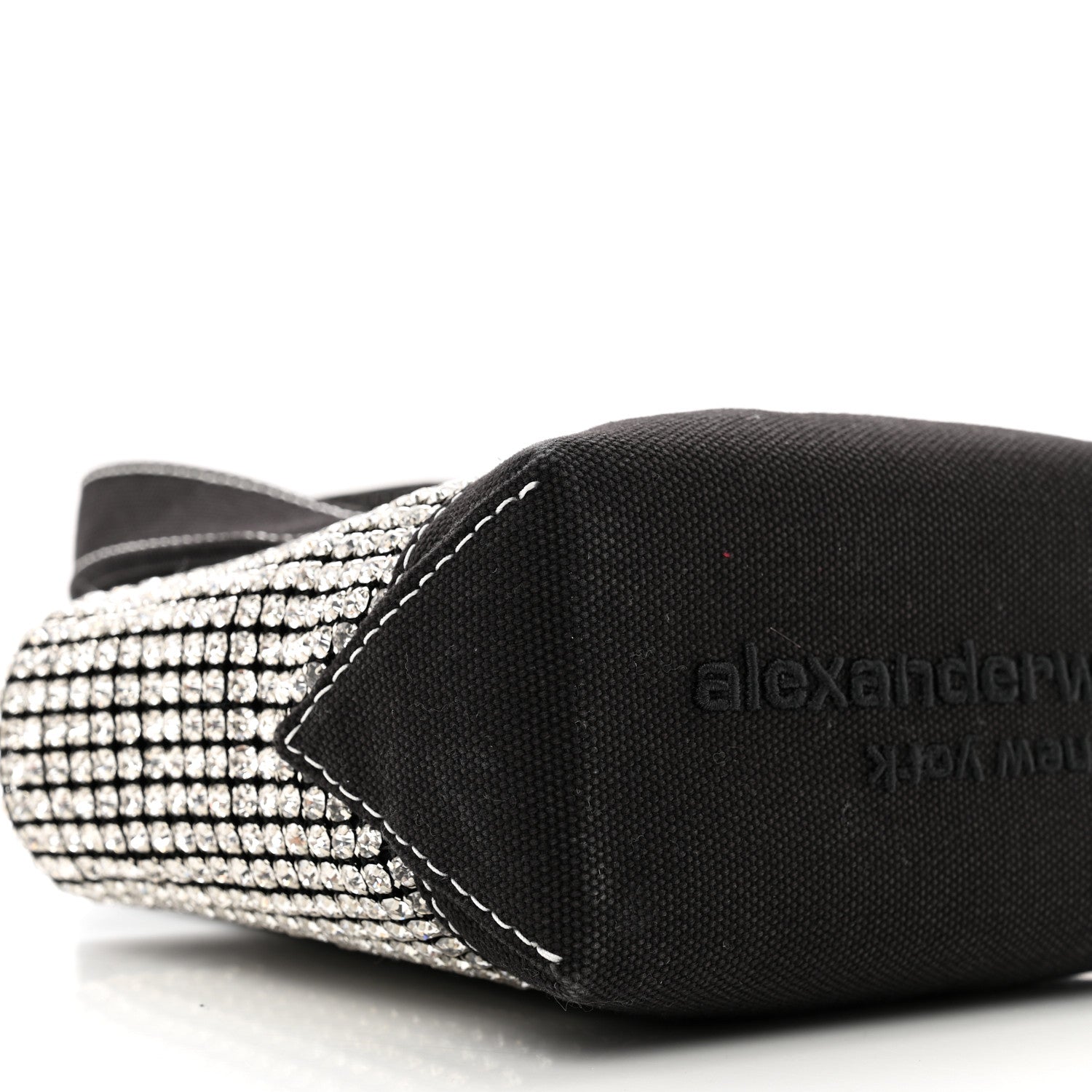 Alexander Wang Mesh Crystal Rhinestone Mini Crusier Tote Black Silver 10 of 10