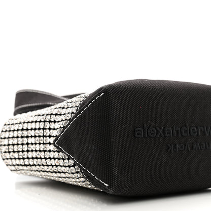 Alexander Wang Mesh Crystal Rhinestone Mini Crusier Tote Black Silver 10 of 10