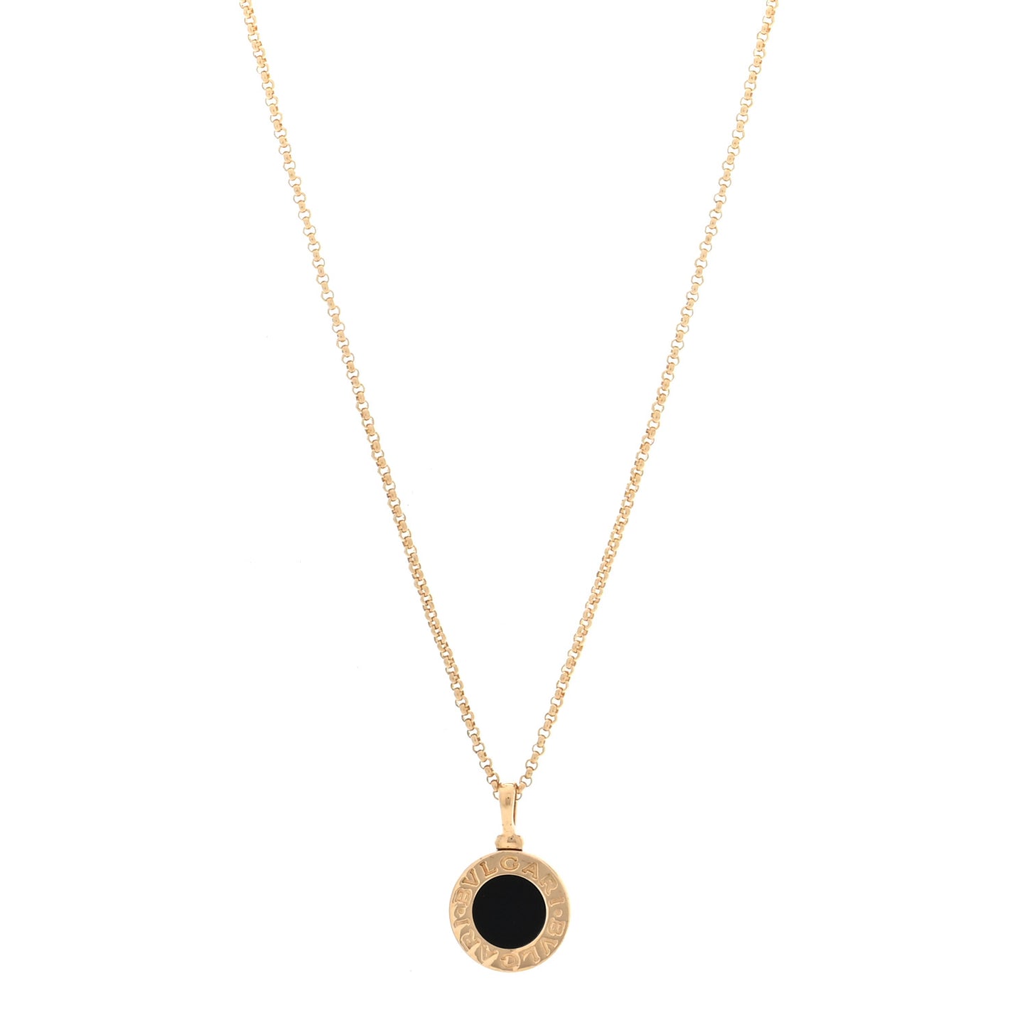 18K Yellow Gold Black Onyx BVLGARI BVLGARI Pendant Necklace