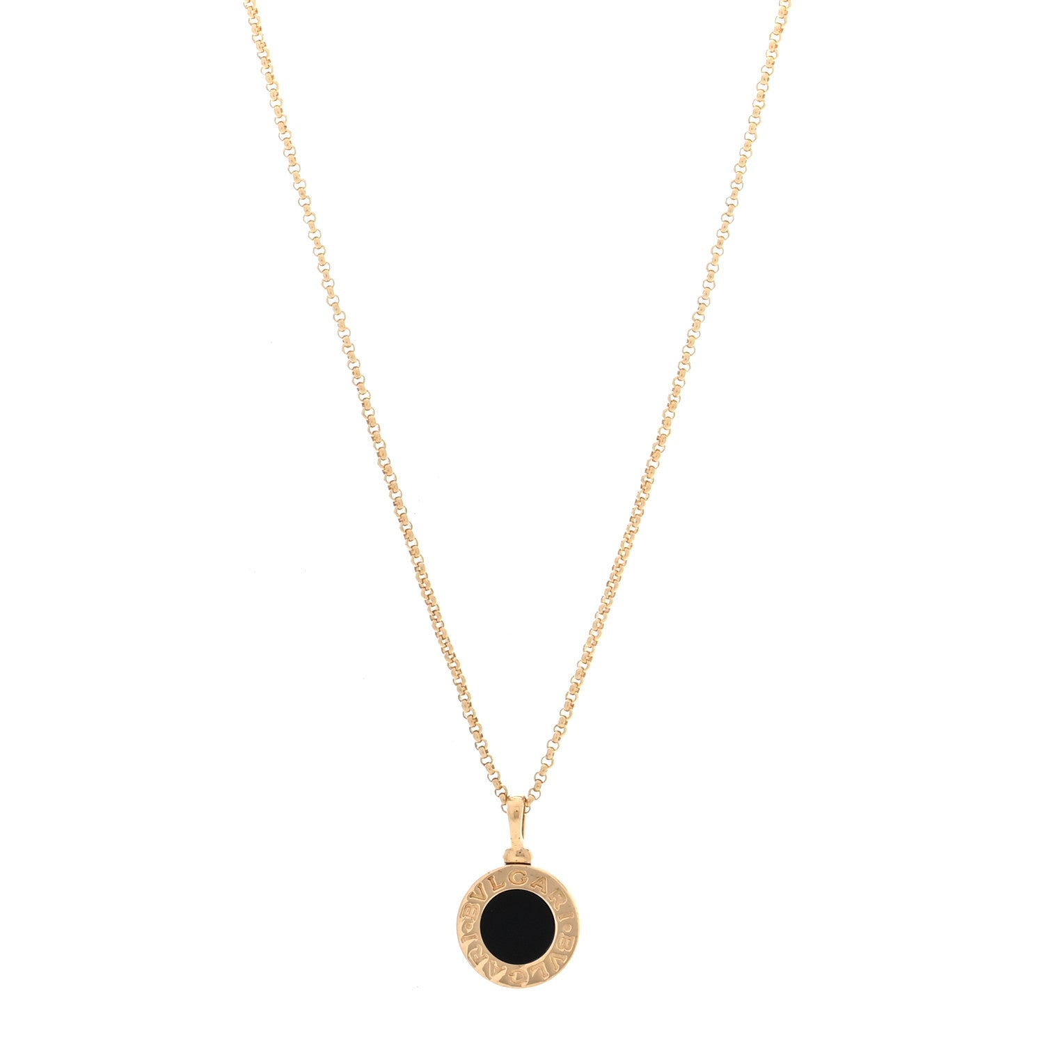 Bulgari 18K Yellow Gold Black Onyx BVLGARI BVLGARI Pendant Necklace 2 of 7