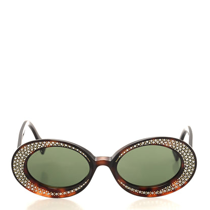 Gucci Acetate Crystal Round Sunglasses GG0618S Tortoiseshell 2 of 7