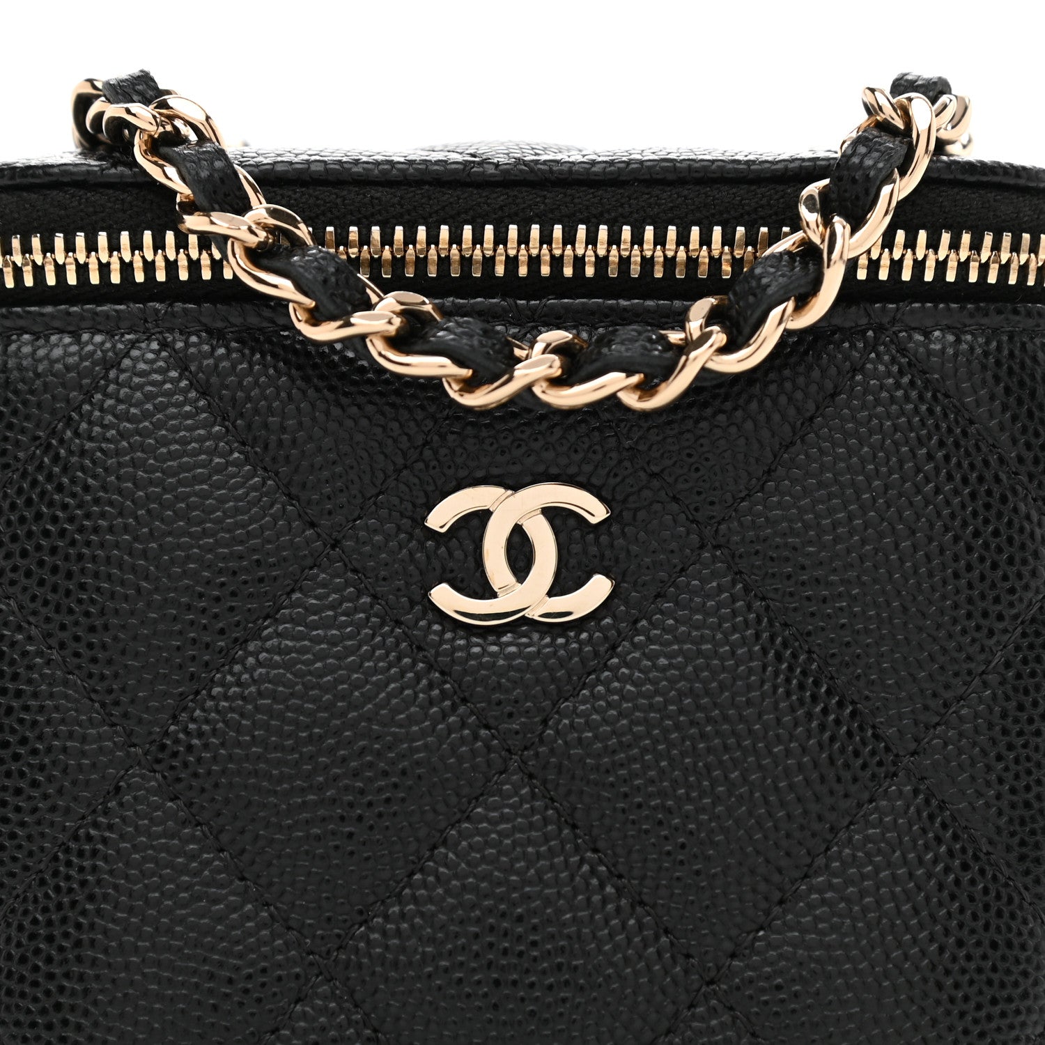 Chanel Caviar Quilted Mini Vanity Case With Chain Black 8 of 11