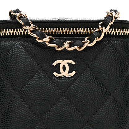 Chanel Caviar Quilted Mini Vanity Case With Chain Black 8 of 11