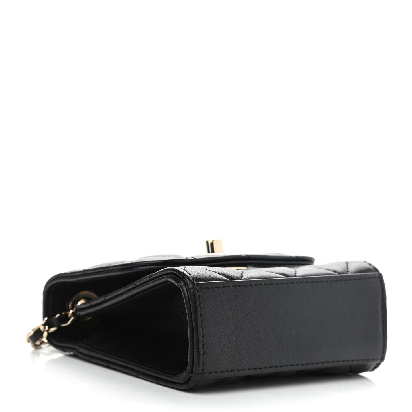 Lambskin Quilted Mini Trendy CC Chain Wallet Black