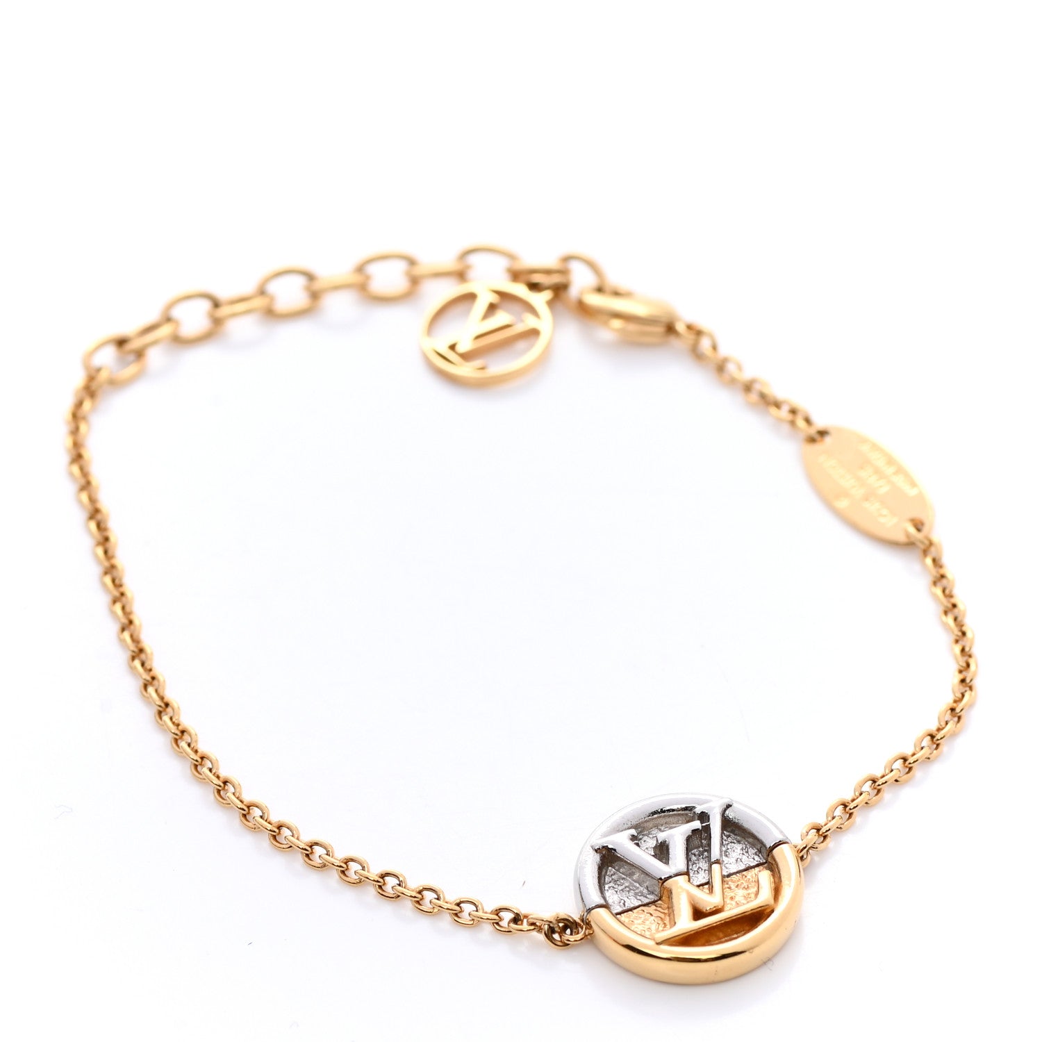 Louis Vuitton Metal L To V Bracelet Gold Silver 1 of 5