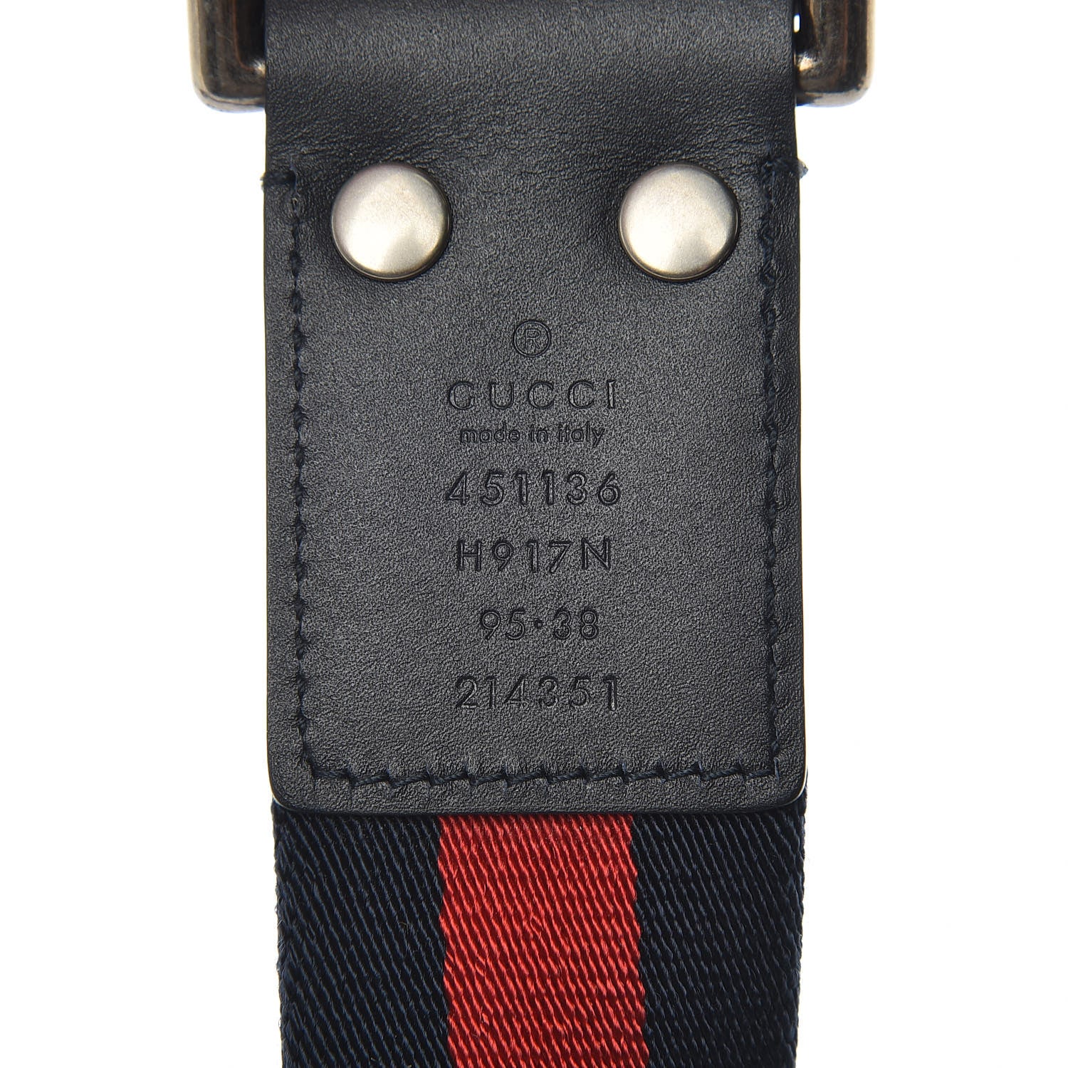 Gucci Canvas Web D Ring 40mm Belt 95 38 Blue Red 5 of 6