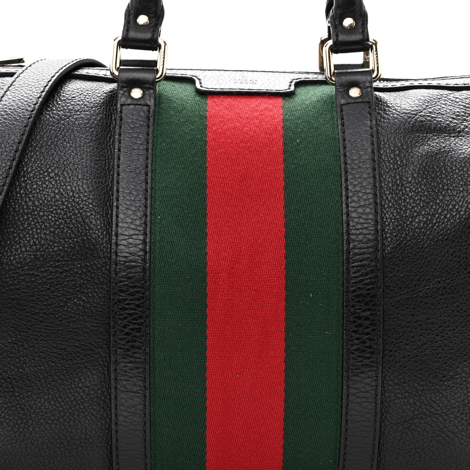Gucci Calfskin Vintage Web Medium Boston Black 9 of 15