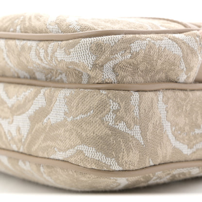 Versace Fabric Jacquard Calfskin Barocco Messenger Crossbody Bag Beige 9 of 9