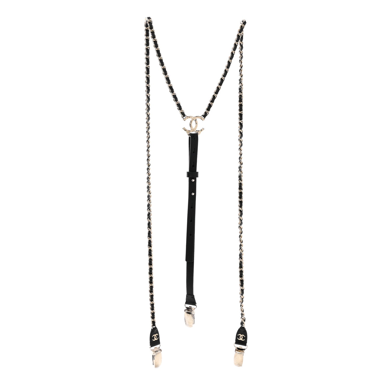 Chanel Calfskin CC Chain Suspenders M Black 1 of 4