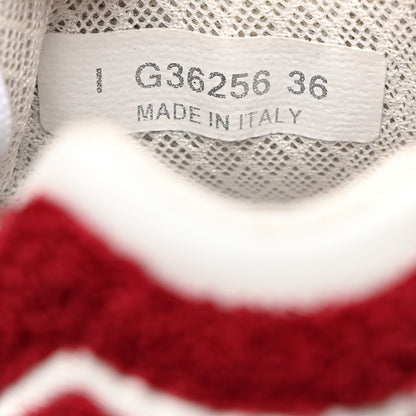 Chanel Terry Cloth Calfskin Womens Logo Sneakers 36 Red White 7 of 9