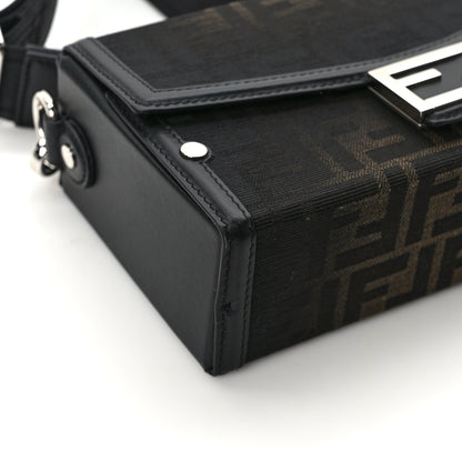 Fendi FF Eclissi Jacquard Vitello King Baguette Soft Trunk Tobacco Moro Black 10 of 12