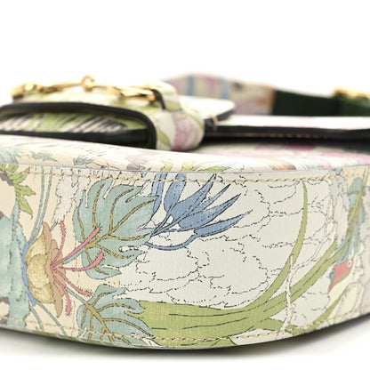 Gucci New Shangai Calfskin Tiger Savanah Web Mini Horsebit 1955 Shoulder Bag Chalky White Multicolor 10 of 11
