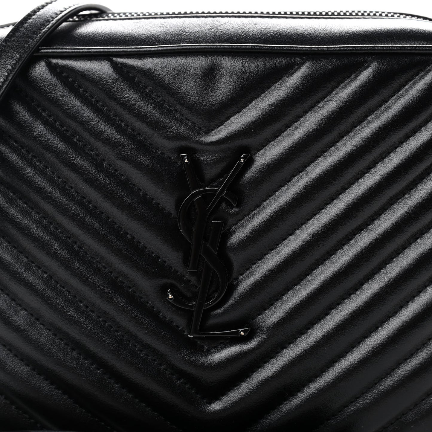 Calfskin Matelasse Monogram Lou Camera Bag Black