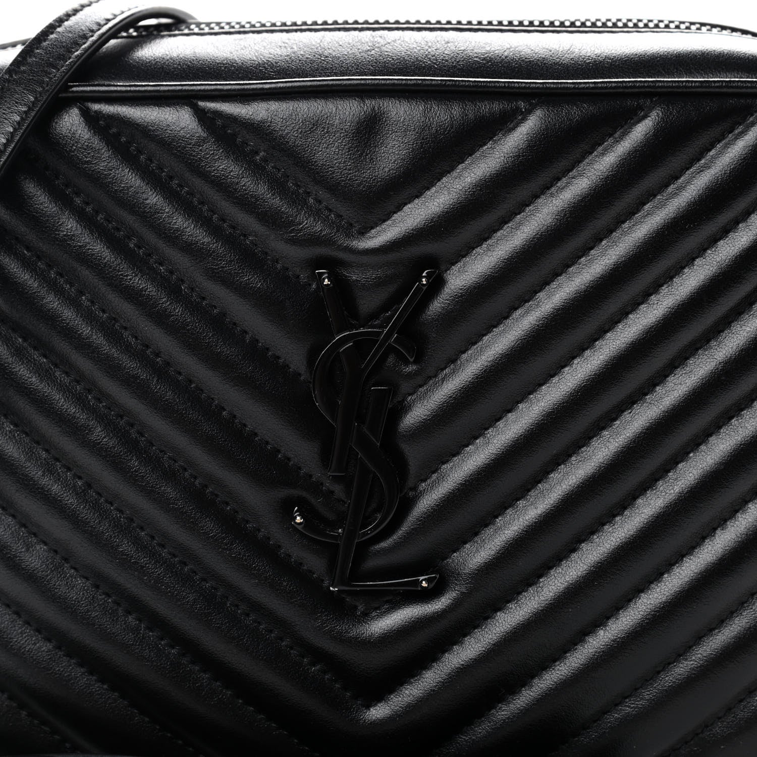 Saint Laurent Calfskin Matelasse Monogram Lou Camera Bag Black 9 of 9