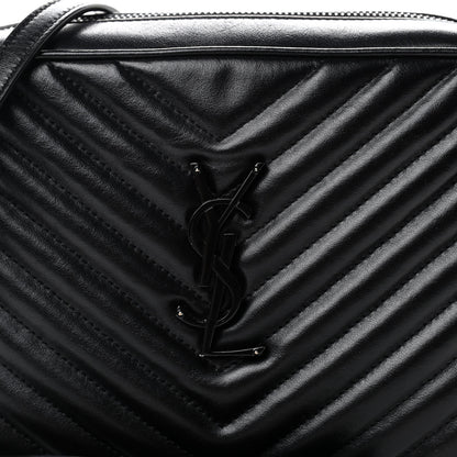 Saint Laurent Calfskin Matelasse Monogram Lou Camera Bag Black 9 of 9