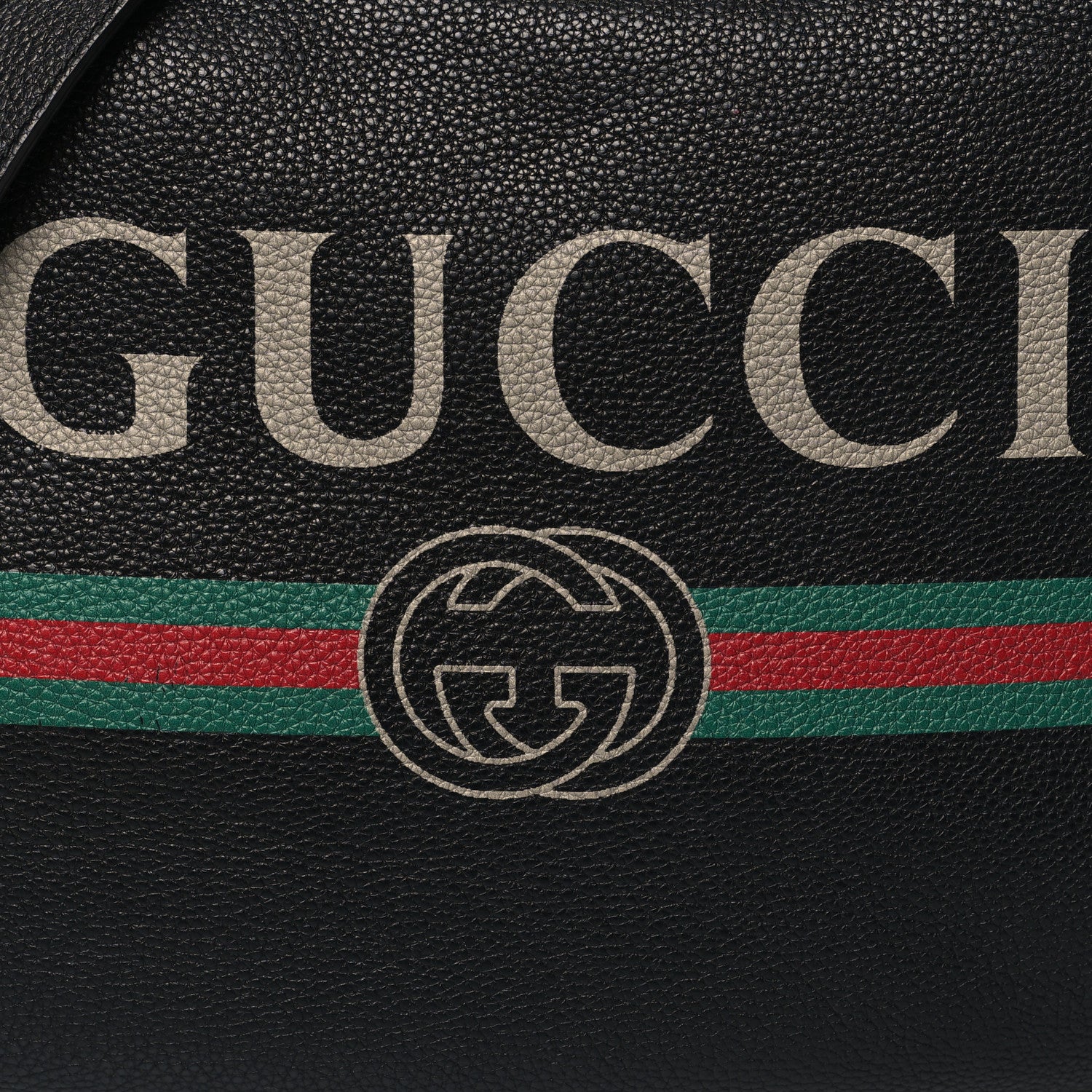 Gucci Grained Calfskin Logo Half Moon Hobo Black 8 of 11