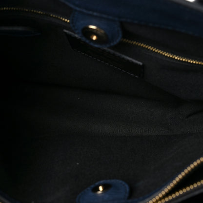 Burberry Derby Calfskin House Check Medium Banner Tote Ink Blue 5 of 9
