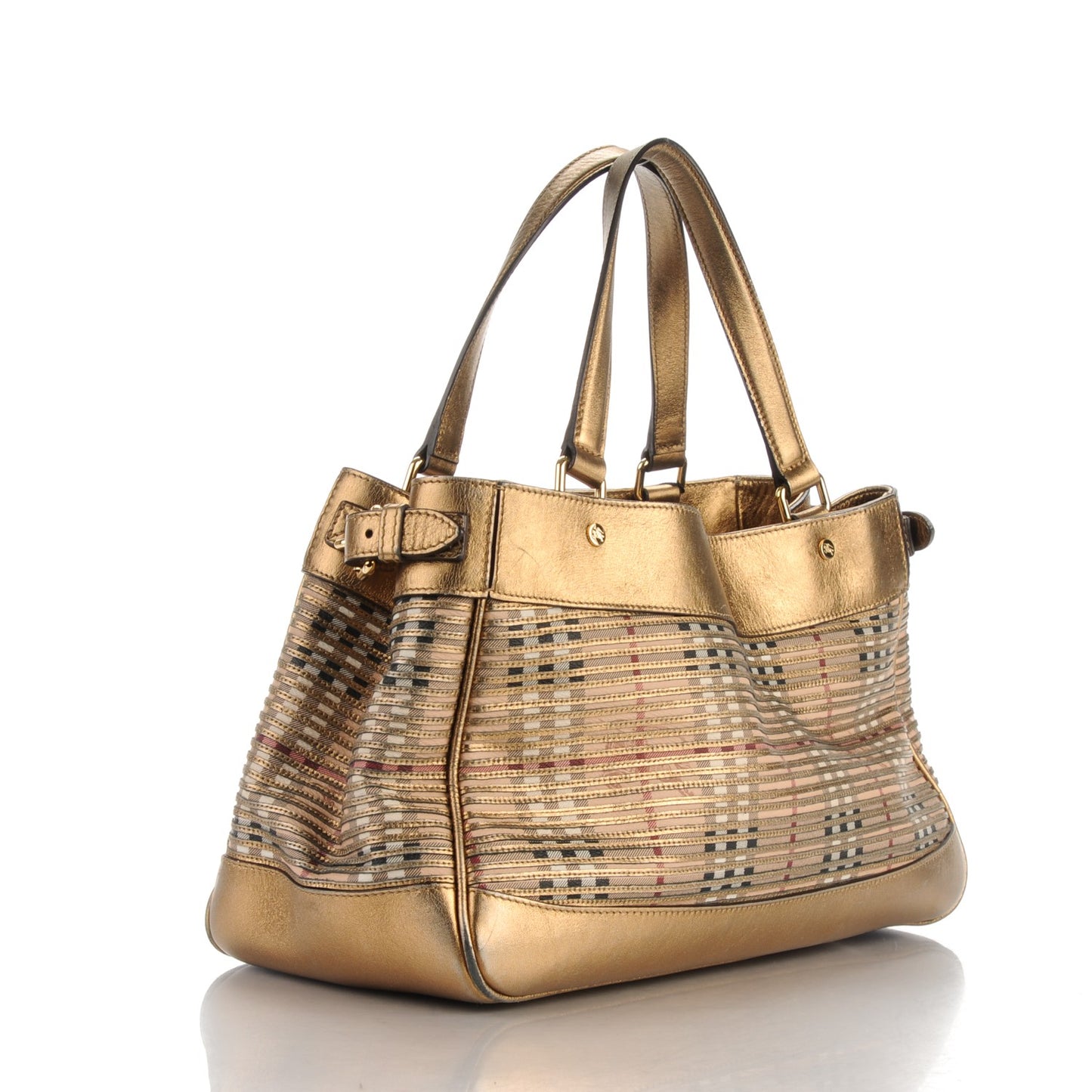 Haymarket Check Stripes Small Ravensdon Tote Gold
