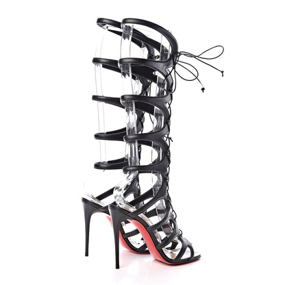 Christian Louboutin Kid Amazoula 100 Lace Up Sandals 38 Black 4 of 9