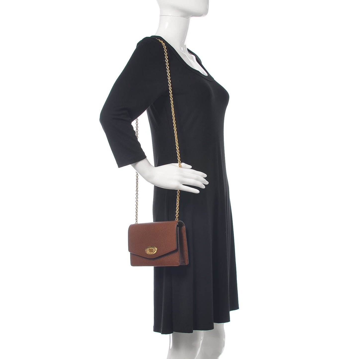 Natural Grain Calfskin Small Darley Oak