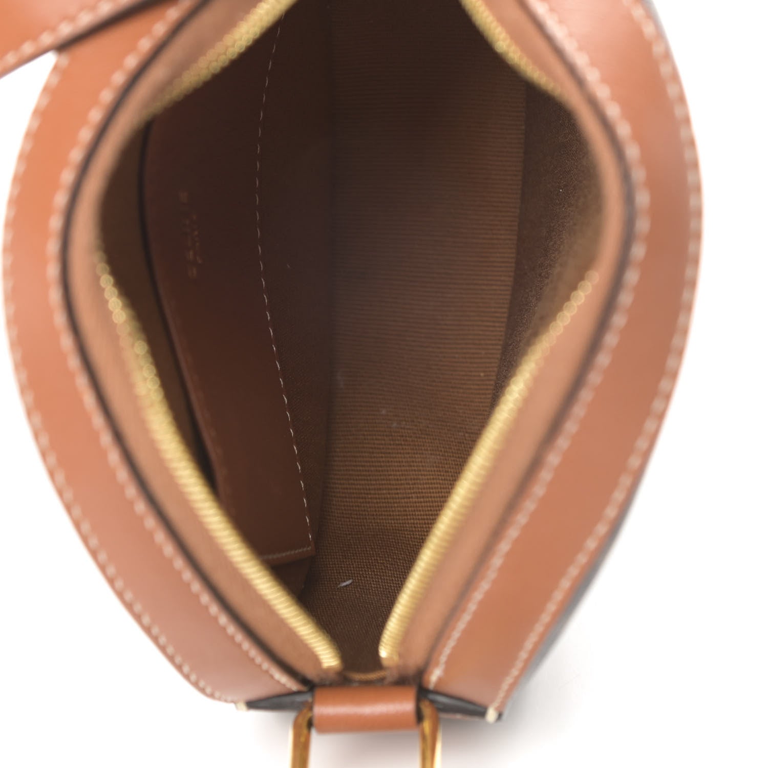Celine Triomphe Canvas Embroidered Logo Round Purse On Strap Black Tan 5 of 10