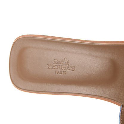 Hermes Denim Canvas Oran Sandals 39 Bleu Clair 7 of 9