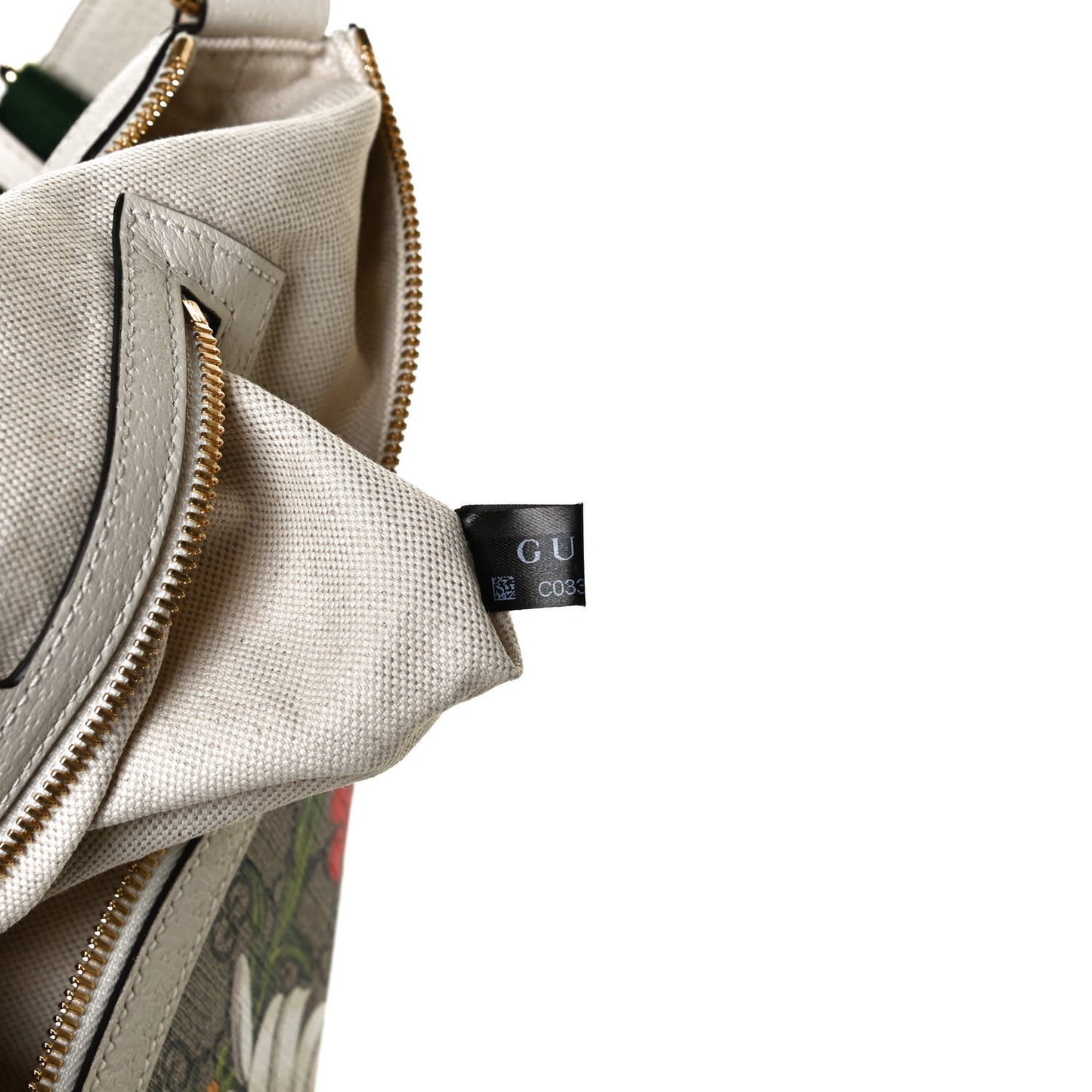 GG Supreme Monogram Flora Web Small Ophidia Half Moon Hobo White