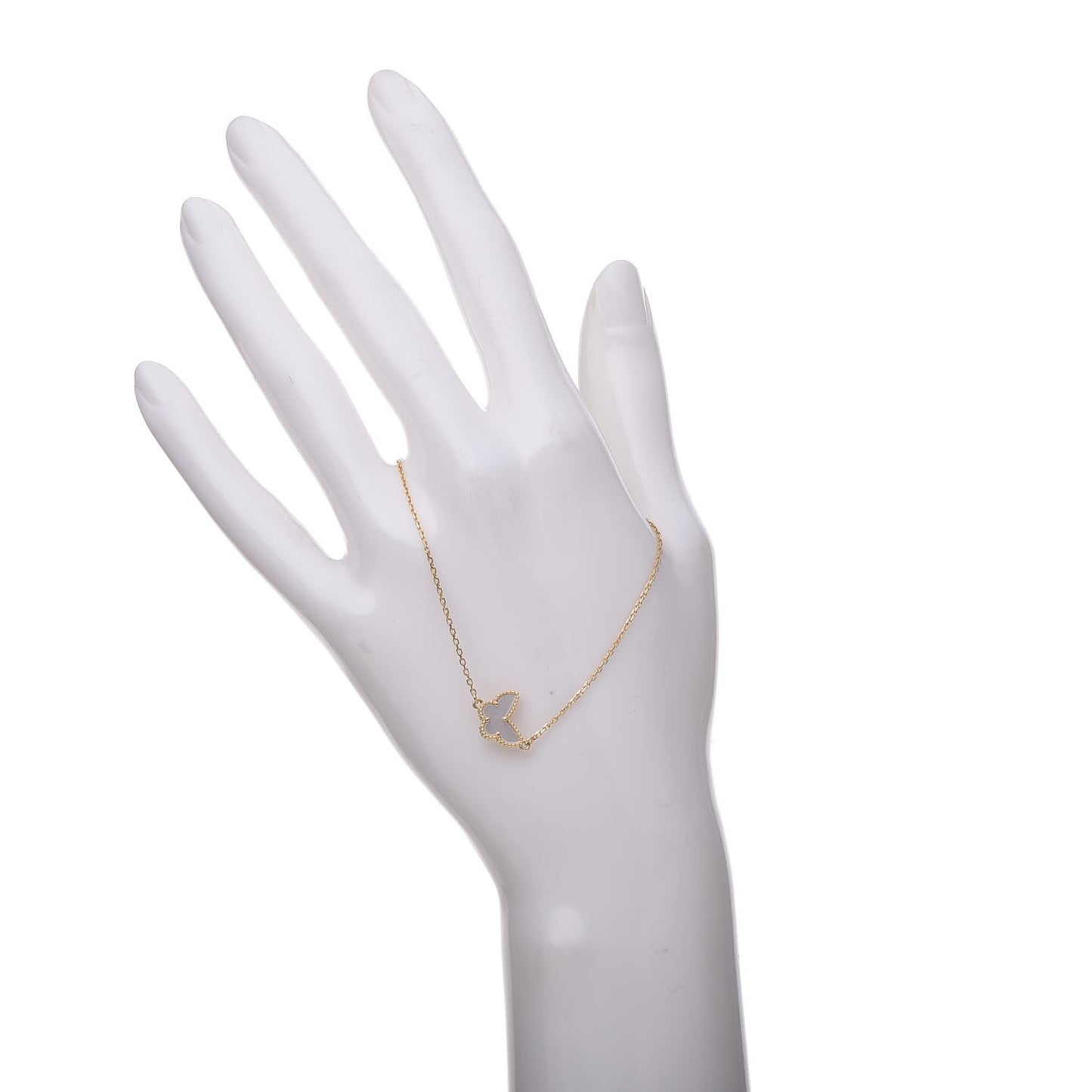 18K Yellow Gold Mother of Pearl Sweet Alhambra Butterfly Bracelet