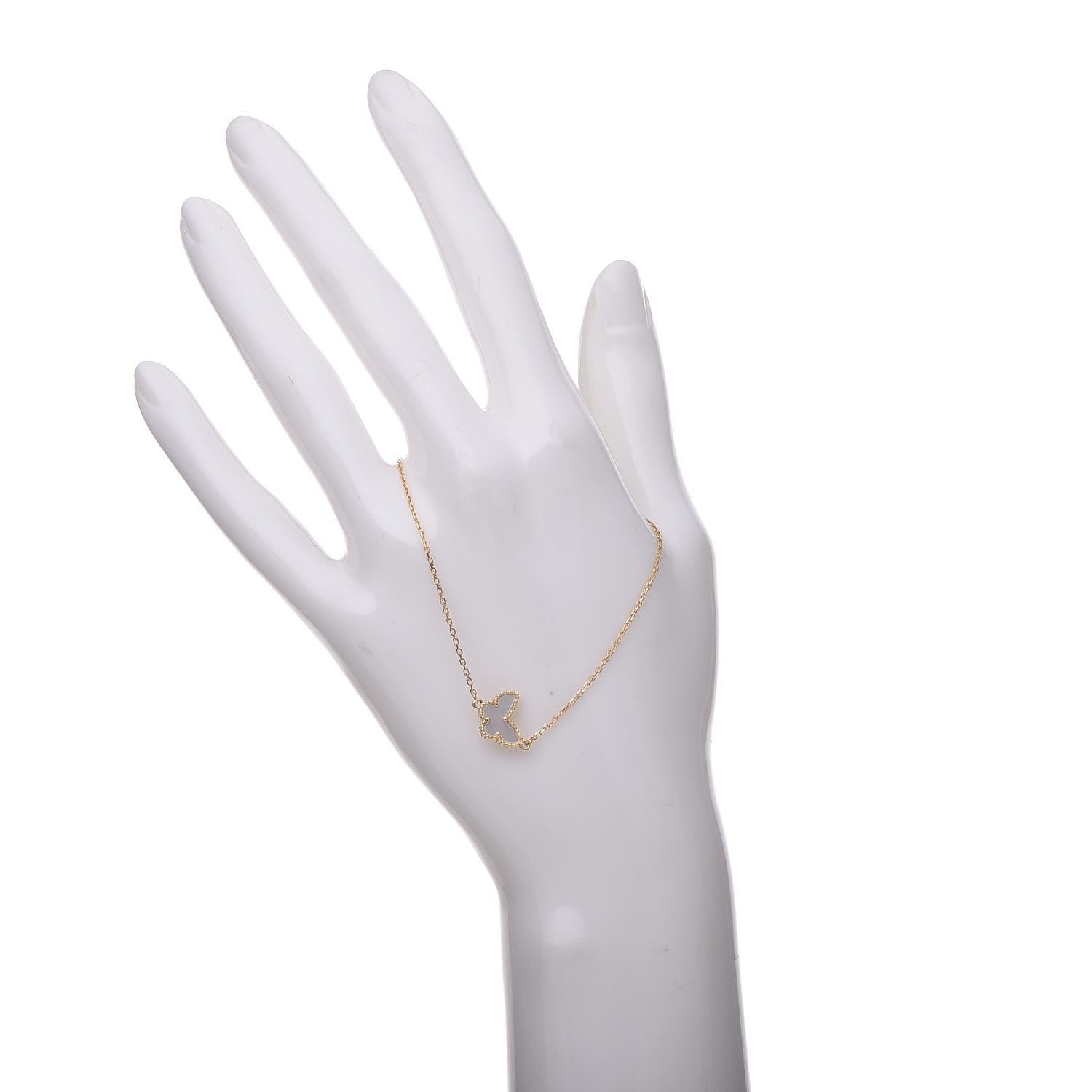 Van Cleef & Arpels 18K Yellow Gold Mother of Pearl Sweet Alhambra Butterfly Bracelet 2 of 10