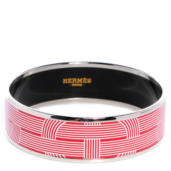 Hermes Enamel Printed Circuit 24 Faubourg Wide Bracelet 62 1 of 6