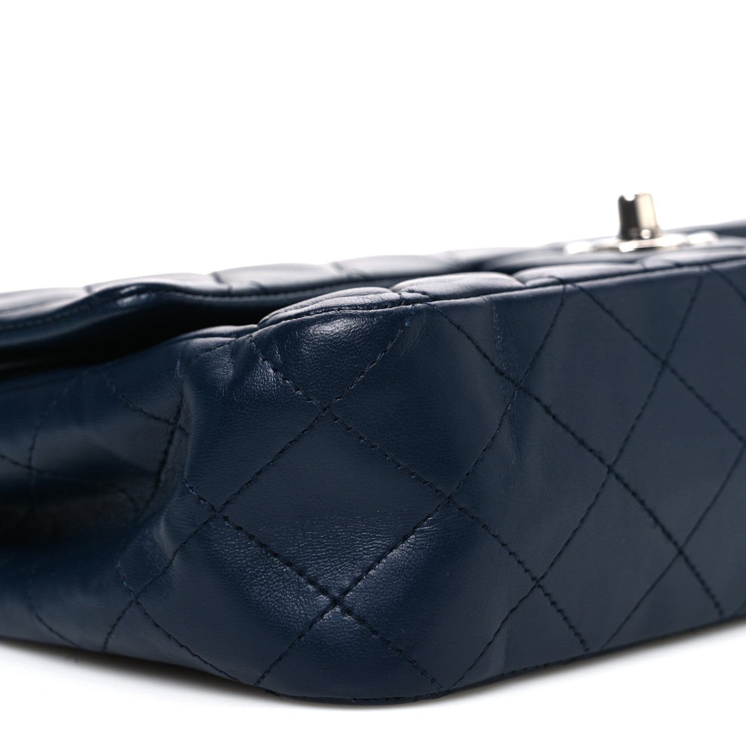 Chanel Lambskin Quilted Medium Double Flap Navy 9 of 11