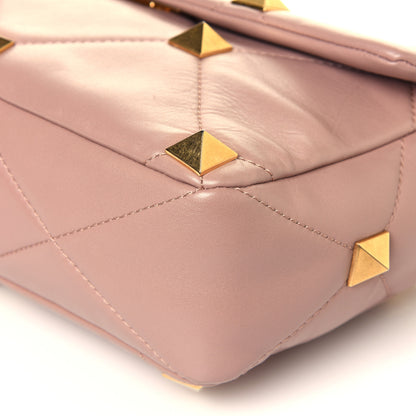 Valentino Garavani Nappa Large Roman Stud Shoulder Bag Rose Cannelle 9 of 14