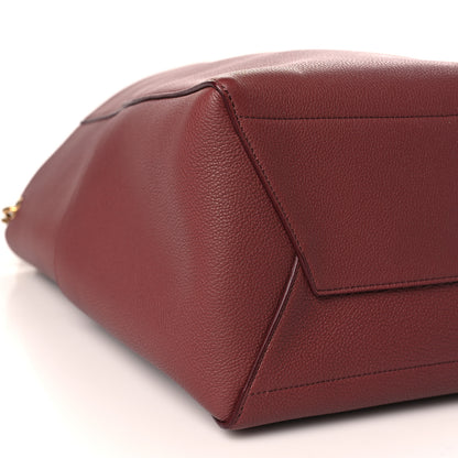 Celine Soft Grained Calfskin Sangle Bucket Bag Burgundy 7 of 8