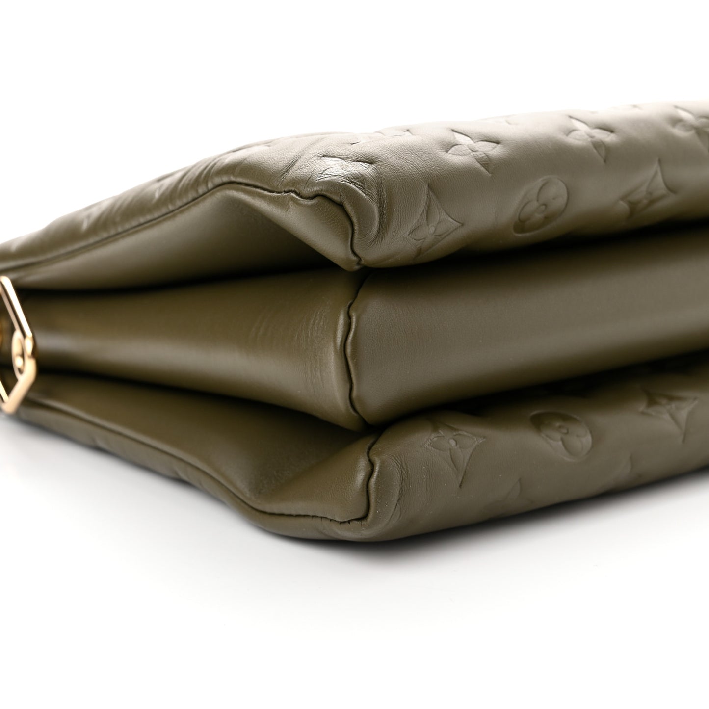 Lambskin Embossed Monogram Coussin MM Khaki