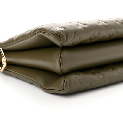 Louis Vuitton Lambskin Embossed Monogram Coussin MM Khaki 7 of 8
