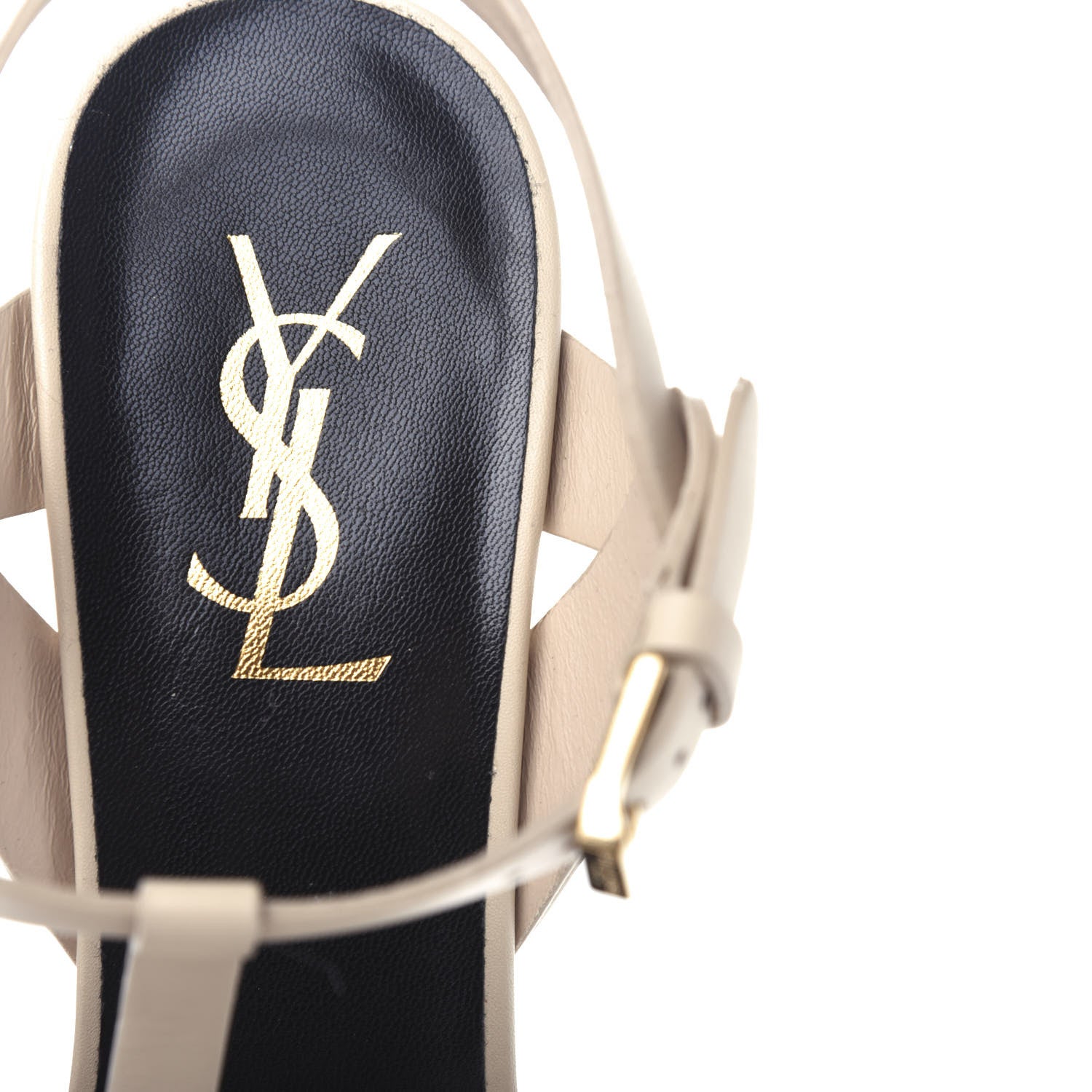 Saint Laurent Calfskin Tribute 75 Platform Sandals 39 Nude Powder 8 of 11