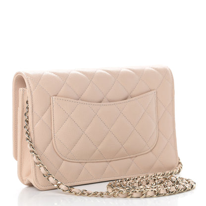 Chanel Caviar Quilted Coco Candy Wallet On Chain WOC Beige 3 of 12