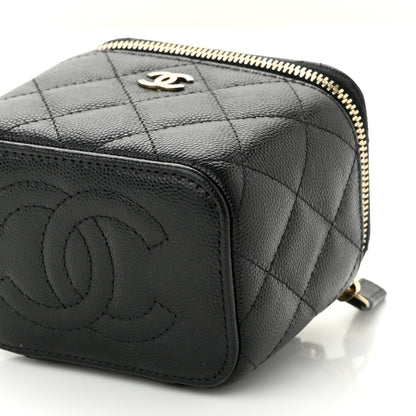 Chanel Caviar Quilted Mini Vanity Case With Chain Black 10 of 10