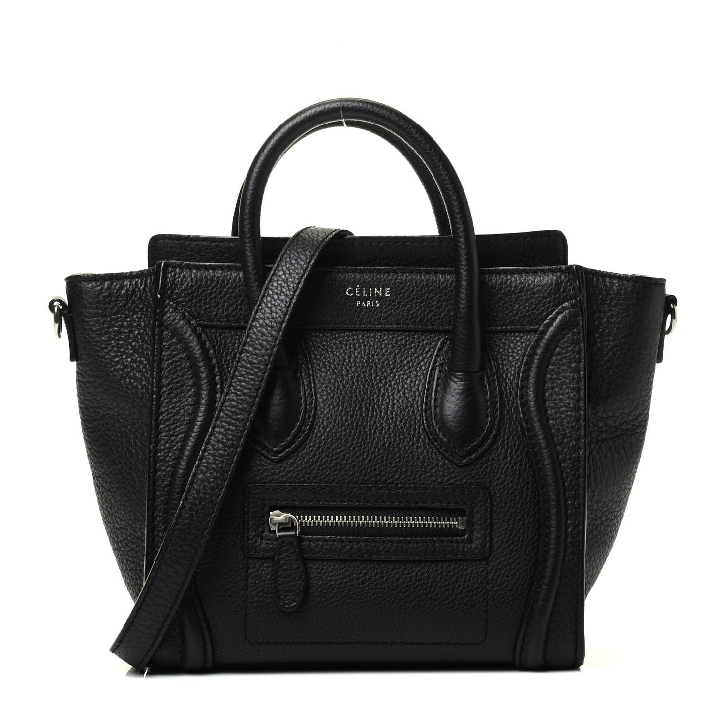 Drummed Calfskin Nano Luggage Black