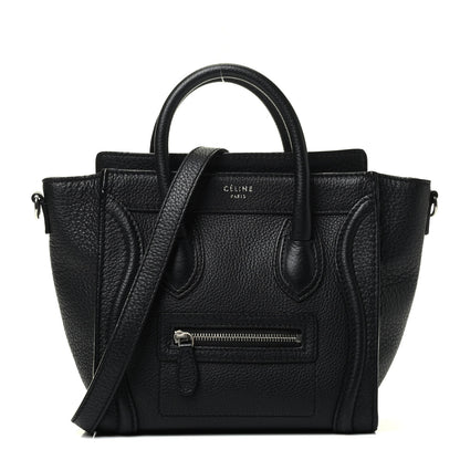 Celine Drummed Calfskin Nano Luggage Black 1 of 4