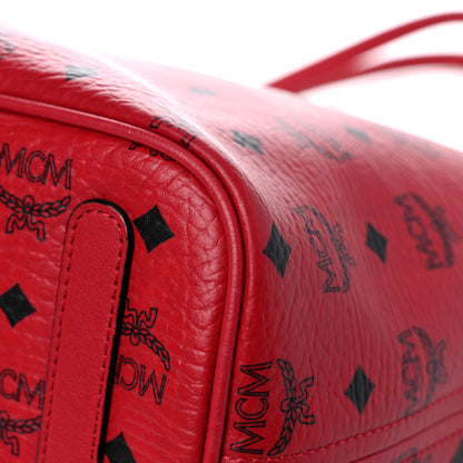 MCM Visetos Medium Liz Reversible Shopper Tote Ruby Red 10 of 19